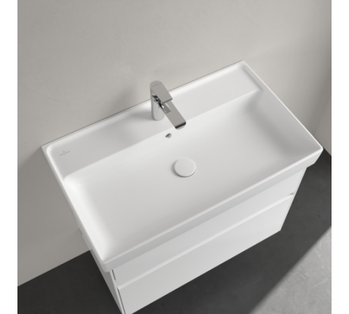 Раковина, Villeroy&Boch, Collaro, шгв 800*470*160, отверстия для смесителя-1 сквозное, 2 промаркированных, CeramicPlus, цвет-альпийский белый