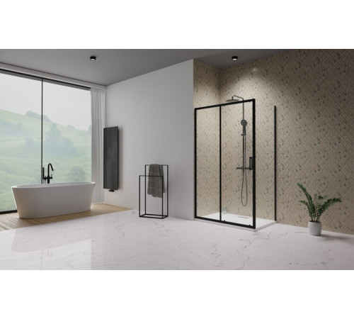 Боковая стенка, Radaway, Premium Pro KDJ, шв 1000*2000, черный, цвет стекла-прозрачный, Easy Clean