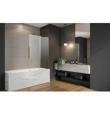 Шторка на ванну, Radaway, Furo SL PND II, шв 538*1500, петли-справа, цвет фурнитуры-золото, цвет стекла-прозрачный, Easy Clean