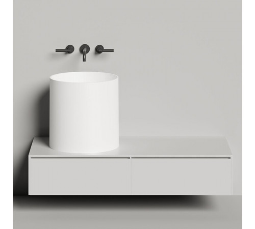 Раковина, Salini, Armonia Round, шгв 450*450*450, отверстия для смесителя-отсутствуют, цвет-белый матовый