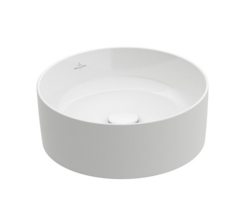 Раковина, Villeroy&Boch, Collaro, шгв 400*400*145, отверстия для смесителя-отсутствуют, CeramicPlus, цвет-Stone White