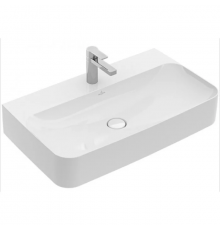 Раковина, Villeroy&Boch, Finion, шгв 800*470*130, отверстия для смесителя-1 сквозное, 2 промаркированных, CeramicPlus, цвет-камень белый