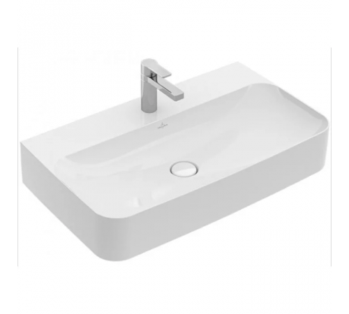 Раковина, Villeroy&Boch, Finion, шгв 800*470*130, отверстия для смесителя-1 сквозное, 2 промаркированных, CeramicPlus, цвет-камень белый
