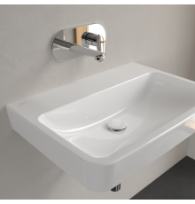 Раковина, Villeroy&Boch, O.Novo, шгв 650*460*125, отверстия для смесителя-отсутствуют, CeramicPlus/AntiBac, цвет-альпийский белый