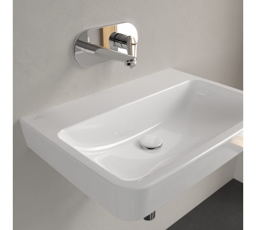 Раковина, Villeroy&Boch, O.Novo, шгв 650*460*125, отверстия для смесителя-отсутствуют, CeramicPlus/AntiBac, цвет-альпийский белый
