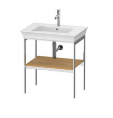 Консоль, Duravit, White Tulip, шгв 684*450*760, 1 деревянная полка, цвет полки-массив натурального дуба, цвет коруса-хром