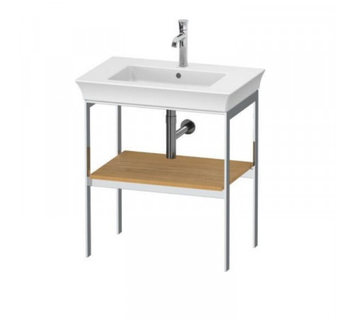 Консоль, Duravit, White Tulip, шгв 684*450*760, 1 деревянная полка, цвет полки-массив натурального дуба, цвет коруса-хром
