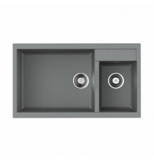 Мойка, OMOIKIRI, Tedori, шгв 860*500*240, отверстия для смесителя-2 промаркированных, чаши-2, цвет-Leningrad grey