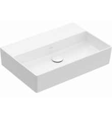 Раковина, Villeroy&Boch, Memento 2.0, шгв 600*420*140, отверстия для смесителя-отсутствуют, CeramicPlus, цвет-альпийский белый