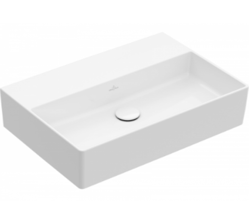 Раковина, Villeroy&Boch, Memento 2.0, шгв 600*420*140, отверстия для смесителя-отсутствуют, CeramicPlus, цвет-альпийский белый