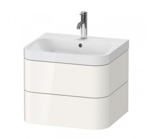 Тумба под раковину, Duravit, Happy D.2 Plus, шгв 575*490*468, раковина-в комплекте, цвет-белый глянцевый