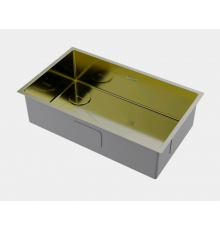 Мойка, Omoikiri, Taki 74-U/IF-L-IN Side, шгв 740*440*200, отверстия для смесителя-отсутствуют, цвет-светлое золото