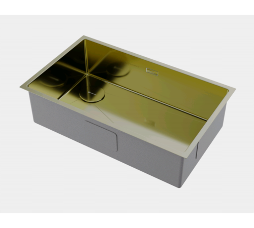 Мойка, Omoikiri, Taki 74-U/IF-L-IN Side, шгв 740*440*200, отверстия для смесителя-отсутствуют, цвет-светлое золото