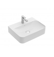 Раковина, Villeroy&Boch, Finion, шгв 600*470*105, отверстия для смесителя-1 сквозное, 2 промаркированных, CeramicPlus, цвет-альпийский белый