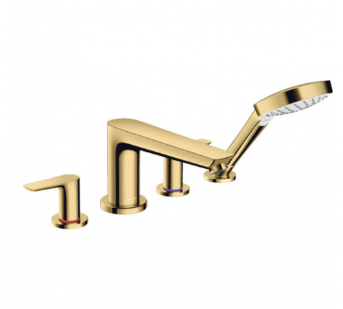 Смеситель для ванны и душа, Hansgrohe, Talis E, цвет-полированное золото