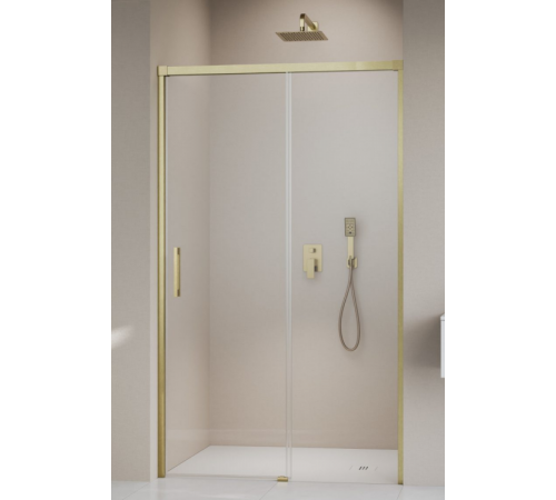 Дверь, Radaway, Idea DWJ, шв 1400*2005, петли-справа, золото матовое (брашированное), цвет стекла-прозрачный, Easy Clean