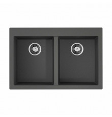 Мойка, OMOIKIRI, Bosen, шгв 800*530*200, отверстия для смесителя-5 промаркированных, чаши-2, цвет-платина