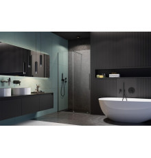 Дверь, Radaway, Furo DWJ, шв 622*2000, петли-слева, GunMetal Brushed, цвет стекла-прозрачный, Easy Clean