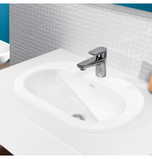 Раковина, Villeroy&Boch, O.Novo, шгв 560*405*120, отверстия для смесителя-1 сквозное, 2 промаркированных, CeramicPlus, цвет-альпийский белый
