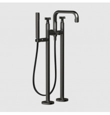 Смеситель для ванны и душа, Gessi, Inciso, напольный, цвет-Black Metal Brushed PVD