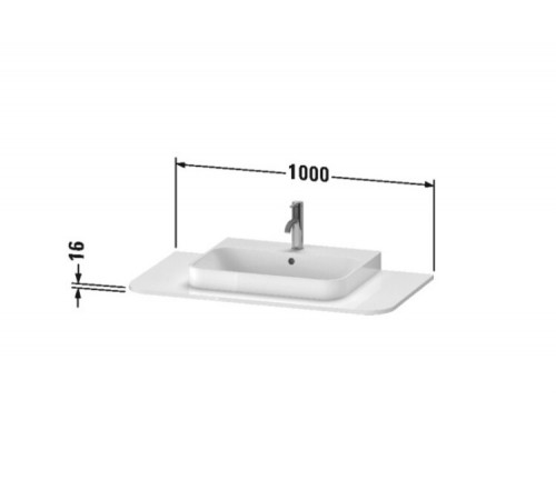 Столешница, Duravit, Happy D.2 Plus, шгв 1000*550*16, цвет-Brushed Walnut