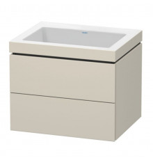 Тумба под раковину, Duravit, L-Cube, шгв 600*480*500, раковина-в комплекте, цвет-серо-коричневый матовый
