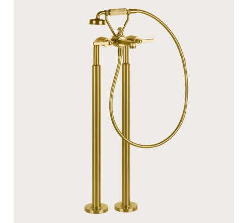 Смеситель для ванны и душа, Gessi, VENTI20, напольный, цвет-Brushed Gold PVD