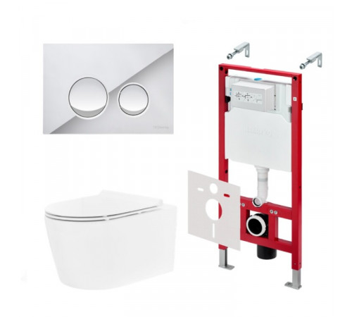 Комплект, TECE, TeceSpring Pro, подвесной, шгв 360*530*336, цвет унитаза-белый, цвет сиденья-белый, цвет клавиши-хром