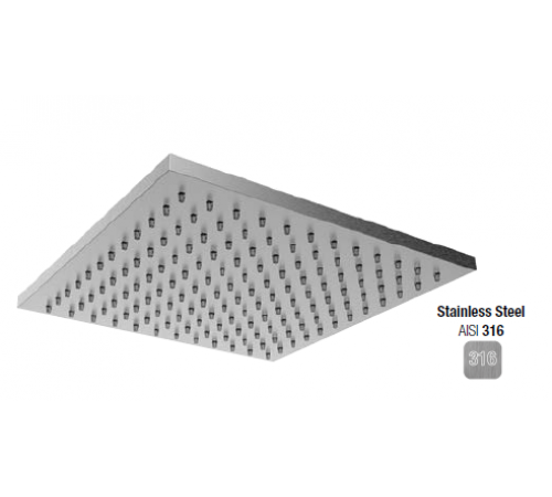 Верхний душ, Almar, 316 Stainless Steel, 303*303, цвет-316 Stainless Steel (Товар заказной, возврату не подлежит)