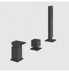 Смеситель для ванны и душа, Gessi, Rettangolo, на 2 потребителя, цвет-черный матовый (старый арт. 20043/299)