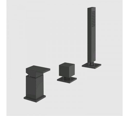 Смеситель для ванны и душа, Gessi, Rettangolo, на 2 потребителя, цвет-черный матовый (старый арт. 20043/299)