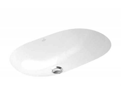 Раковина, Villeroy&Boch, O'Novo, шгв 530*320*200, отверстия для смесителя-отсутствуют, CeramicPlus, цвет-альпийский белый