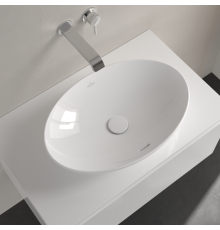 Раковина, Villeroy&Boch, Loop&Friends, шгв 620*420*120, отверстия для смесителя-отсутствуют, CeramicPlus, цвет-альпийский белый