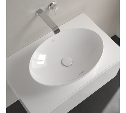 Раковина, Villeroy&Boch, Loop&Friends, шгв 620*420*120, отверстия для смесителя-отсутствуют, CeramicPlus, цвет-альпийский белый