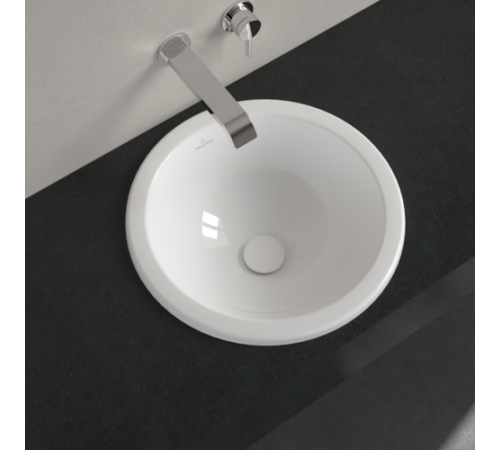 Раковина, Villeroy&Boch, Loop&Friends, шгв 450*450*210, отверстия для смесителя-отсутствуют, цвет-альпийский белый