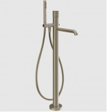 Смеситель для ванны и душа, Gessi, Habito Rigato, напольный, цвет-Finox Brushed Nickel