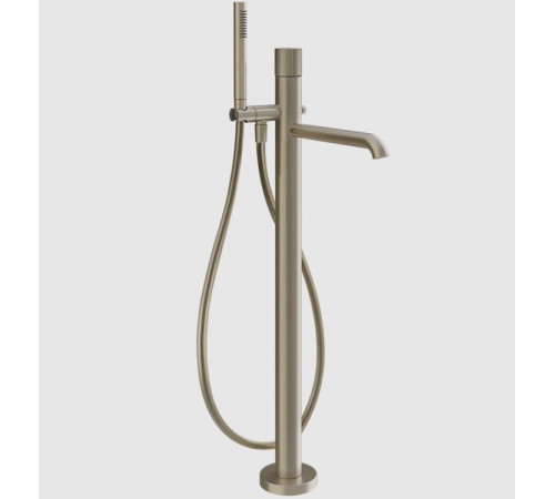 Смеситель для ванны и душа, Gessi, Habito Rigato, напольный, цвет-Finox Brushed Nickel