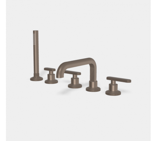 Смеситель для ванны и душа, Fima Carlo Frattini, Park Lane, на борт ванны, цвет-Brushed Moka Bronze PVD