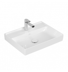 Раковина, Villeroy&Boch, Collaro, шгв 600*470*160, отверстия для смесителя-1 сквозное, 2 промаркированных, CeramicPlus, цвет-альпийский белый