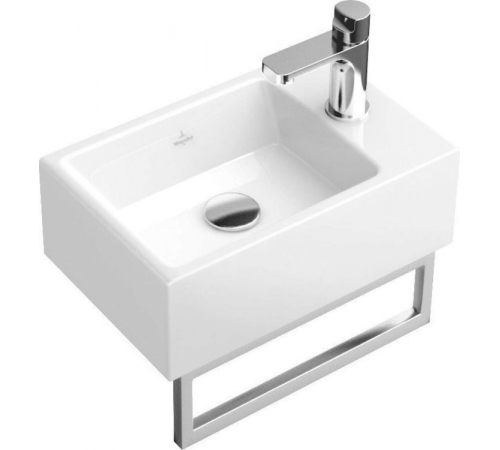 Раковина, Villeroy&Boch, Memento 2.0, шгв 400*260*90, отверстия для смесителя-1, CeramicPlus, цвет-камень белый