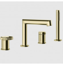 Смеситель для ванны и душа, Gessi, Anello, цвет-Brass PVD