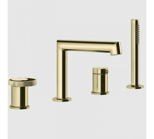 Смеситель для ванны и душа, Gessi, Anello, цвет-Brass PVD