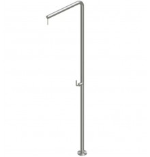 Душевая стойка, Quadro design, Levo, уличная, цвет-Steel Brushed