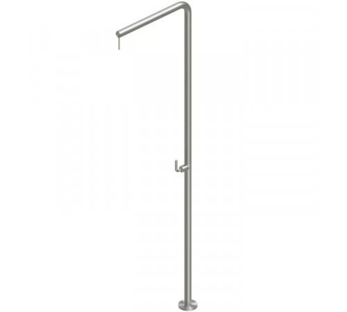 Душевая стойка, Quadro design, Levo, уличная, цвет-Steel Brushed