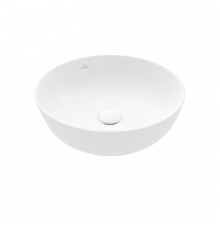 Раковина, Villeroy&Boch, Artis, шгв 430*430*130, отверстия для смесителя-отсутствуют, CeramicPlus, цвет-Stone White