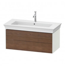 Тумба под раковину, Duravit, White Tulip, шгв 984*458*410 мм, раковина-необходимо заказать, цвет- белый шелковисто-матовый/Амер. орех массив дерева