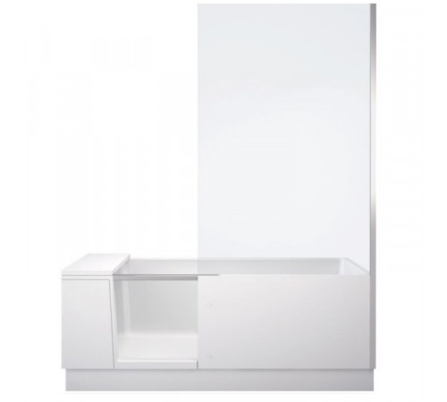 Ванна, Duravit, Shower+Bath, шгв 1700*750*2105, со смонтированной дверцей, стекло в панели справа, цвет-белый матовый