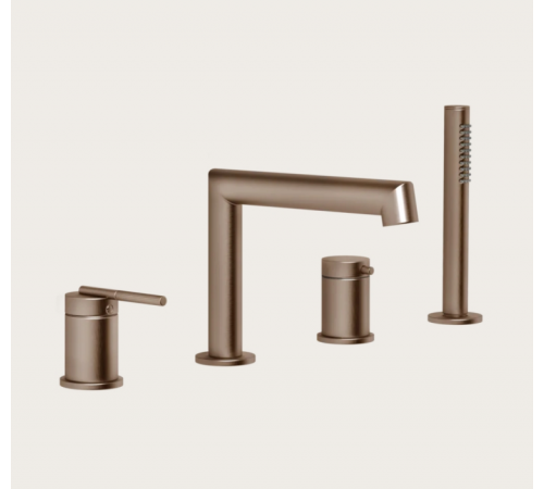 Смеситель для ванны и душа, Gessi, Ingranaggio, цвет-Copper Brushed PVD