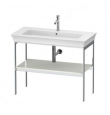 Консоль, Duravit, White Tulip, шгв 984*450*760, 1 деревянная полка, цвет полки-белый шелковисто-матовый, цвет корпуса-хром