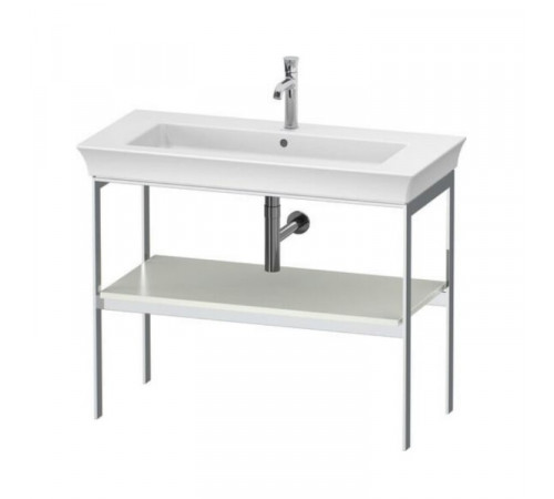 Консоль, Duravit, White Tulip, шгв 984*450*760, 1 деревянная полка, цвет полки-белый шелковисто-матовый, цвет корпуса-хром